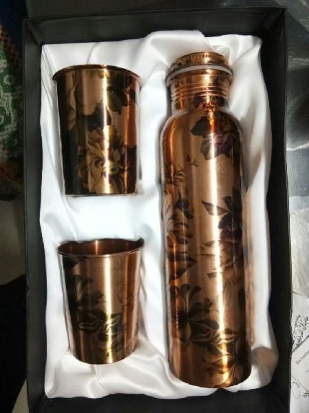 Copper Bottle & Glass Set 02