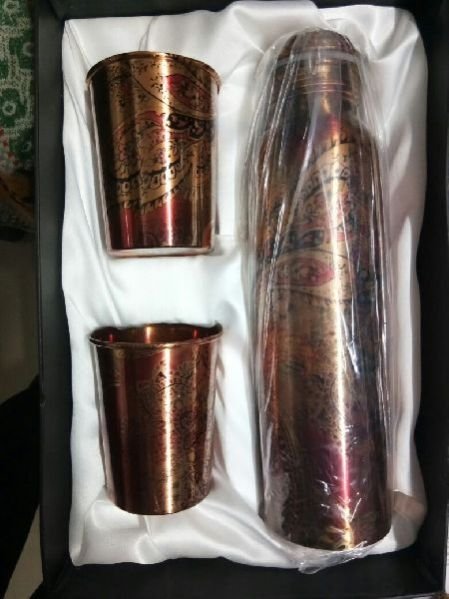 Copper Bottle & Glass Set 03