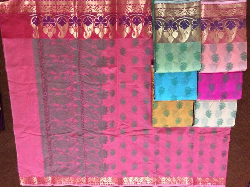 Cotton Mix Sarees With Rich Skirt