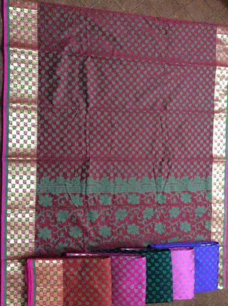 Cotton Mix Sarees With Choti Booti With Meena border