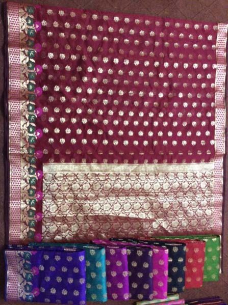 Cotton Mix Sarees With Zari Booties And Meena Zari Border