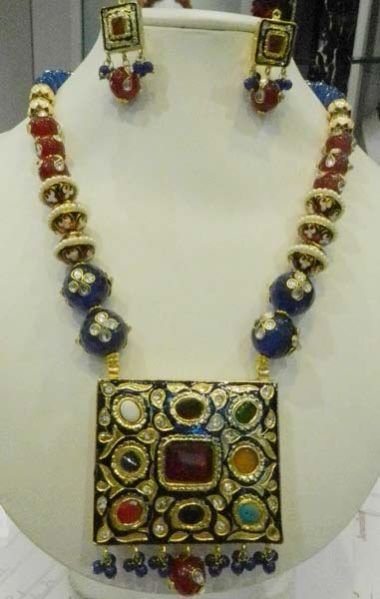Navratan Kundan Necklace Set