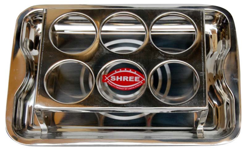 Stainless Steel Glass Stand in Tray