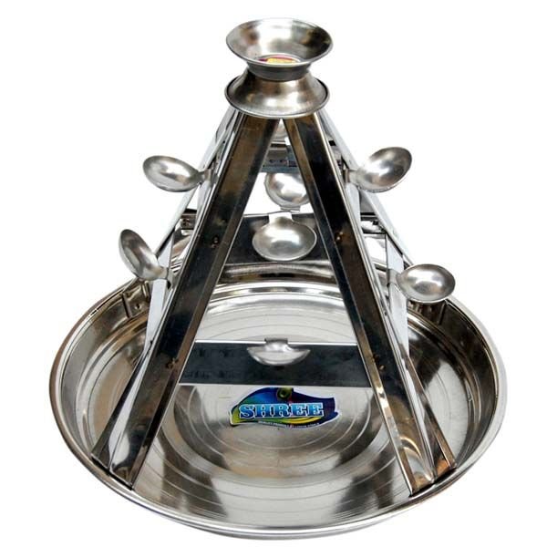 Stainless Steel Jhilmil Aarti Diya