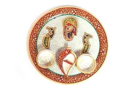 BH-MR-47 Marble Decorative Pooja Thali