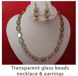 Transparent Glass Beads Necklace Set