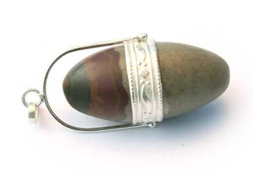 Silver Shivling Stone Pendant 01