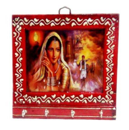 Wooden Key Hanging with Embosed Work 03