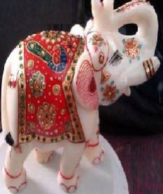 Marble Elephant Painted