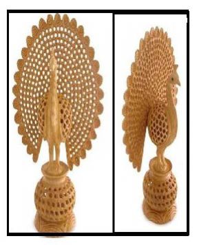 Wood Peacock Dancing