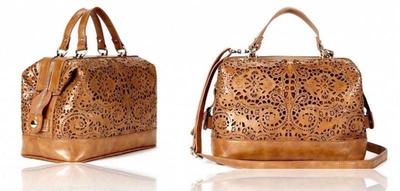 Womens Laser Cut Leather Bag 01