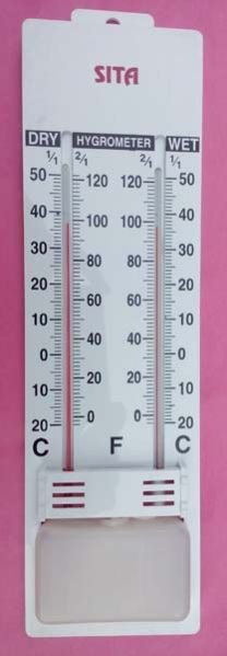 Wet Dry White Plastic Hygrometer