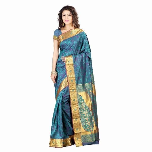 Kanjivaram Silk Sarees (JNE09186-Blue-SR-JP7104RMV)