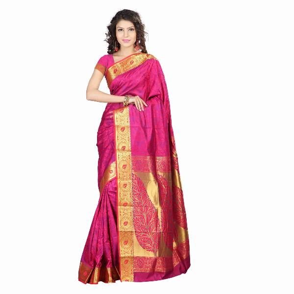 Kanjivaram Silk Sarees (JNE09187-Pink-SR-JP7104RNV)