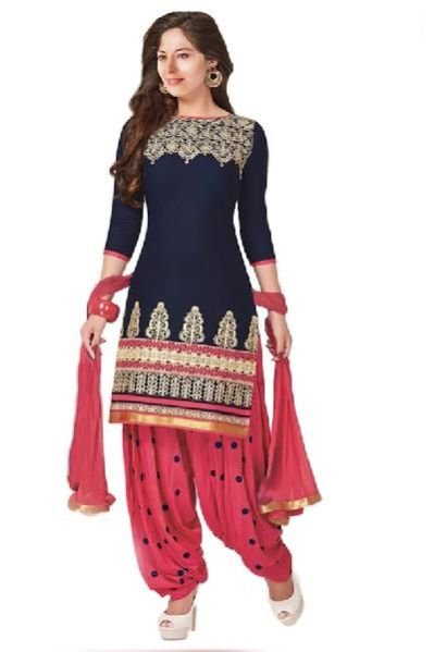 Salwar Suits (JNE1017-Navy Blue-DR-Patiala)