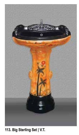 113 Big Sterling Vitrosa Pedestal Wash Basin