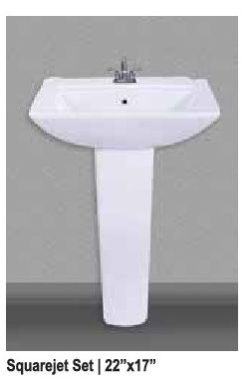 Squarejet Ceramic Pedestal Wash Basin