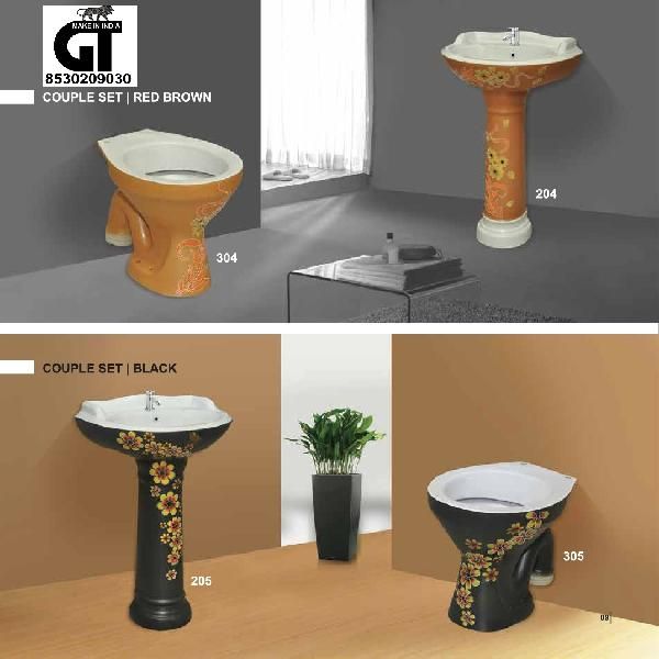 Vitrosa Wash Basin & Water Closet Set 02