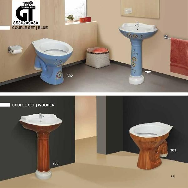 Vitrosa Wash Basin & Water Closet Set 01