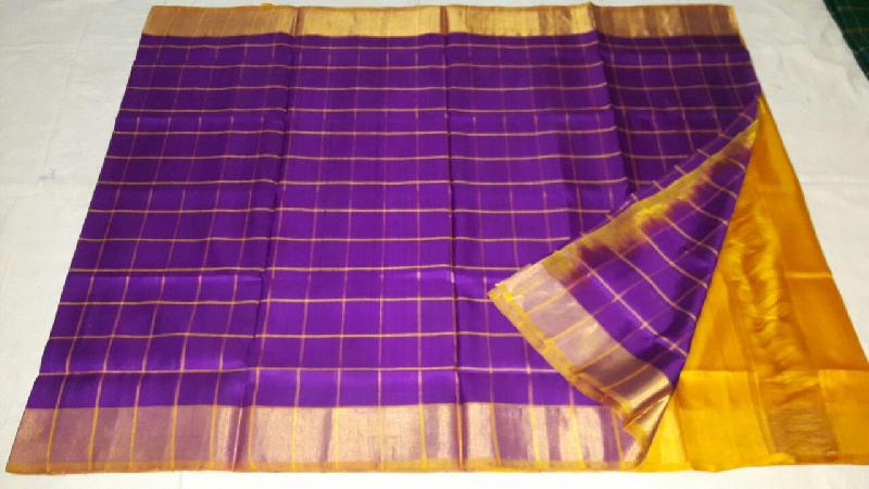 Uppada Big Border Check Sarees 02