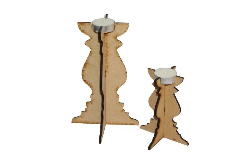 Wooden Folding Tea Light Holder (Gr8-T-001)