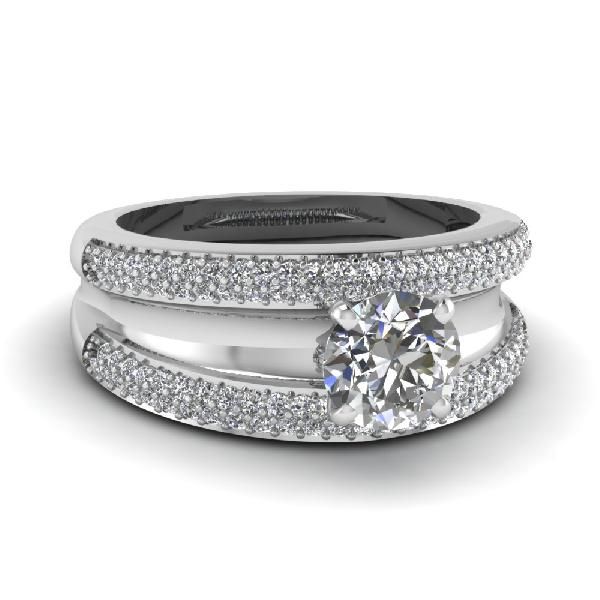 White Diamond Engagement Ring 06