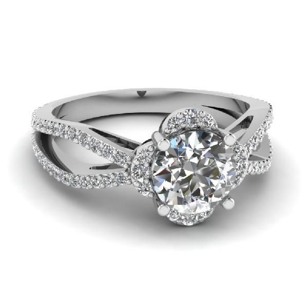 White Diamond Engagement Ring 09