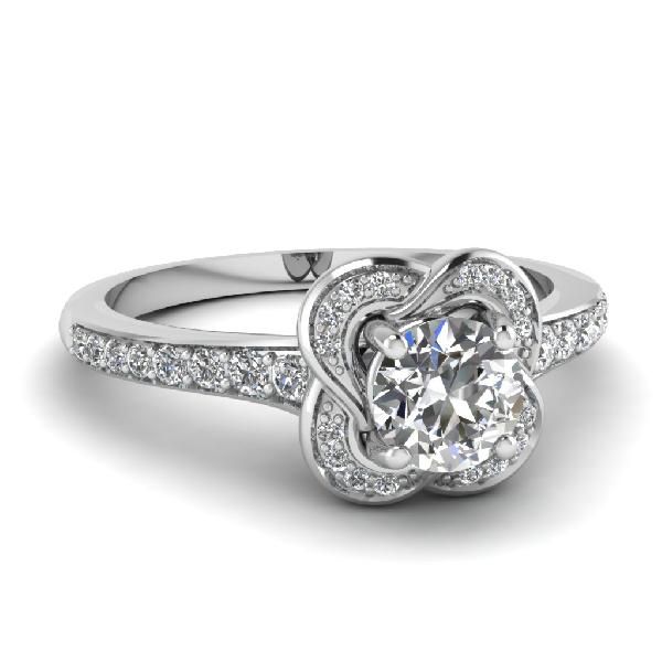 White Diamond Engagement Ring 11