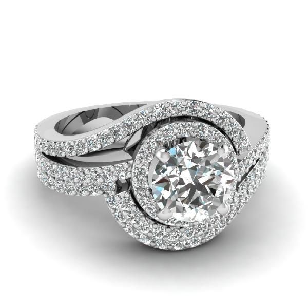 White Diamond Engagement Ring 12