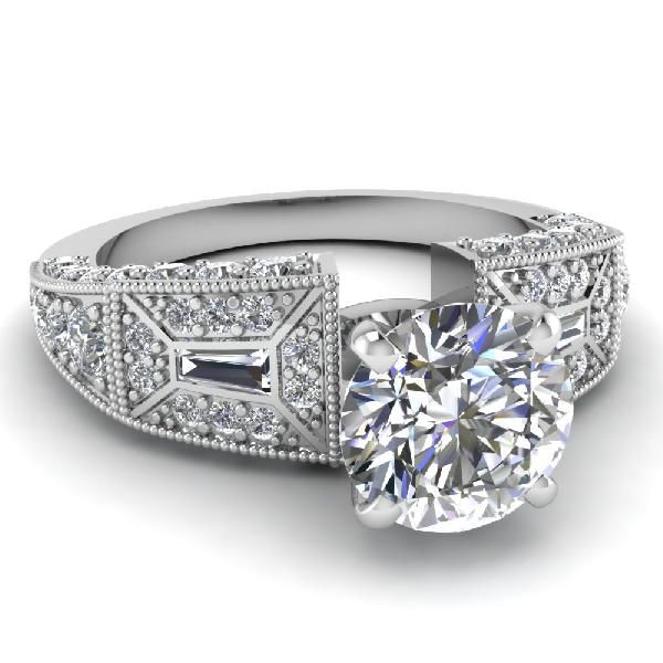 White Diamond Engagement Ring 15