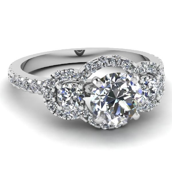 White Diamond Engagement Ring 16