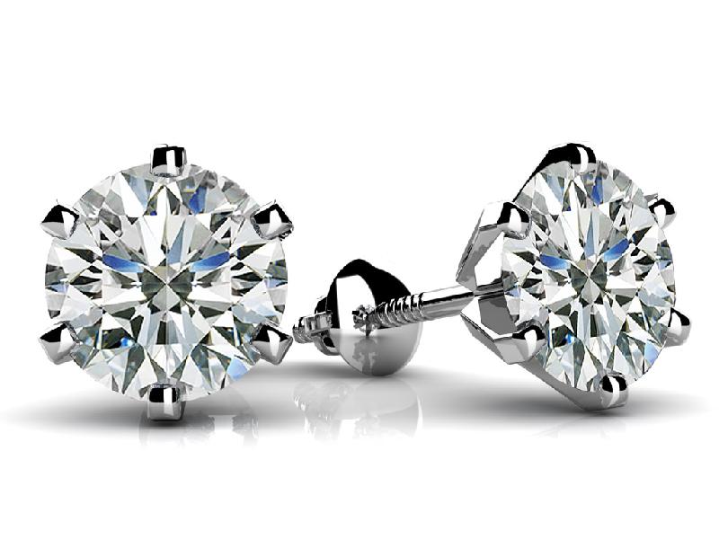 White Diamond Stud Earring 01