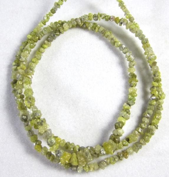 Yellow Color Rough Diamond Beads Necklace 01