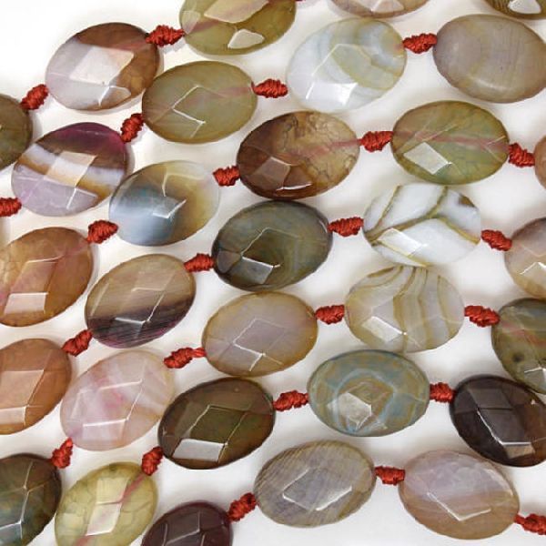 Agate Flate Oval Beads 01