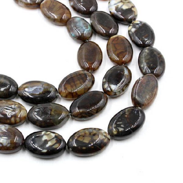 Agate Flate Oval Beads 03
