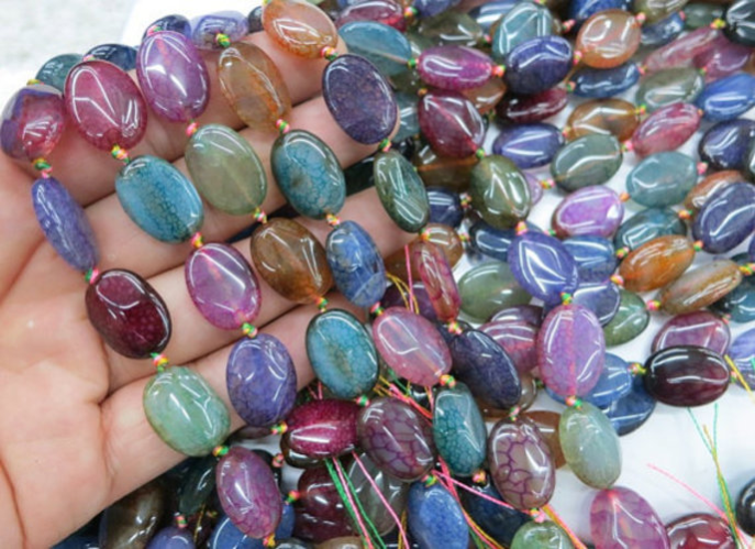 Agate Flate Oval Beads 04