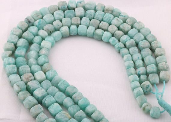 Amazonite Cube Beads 01