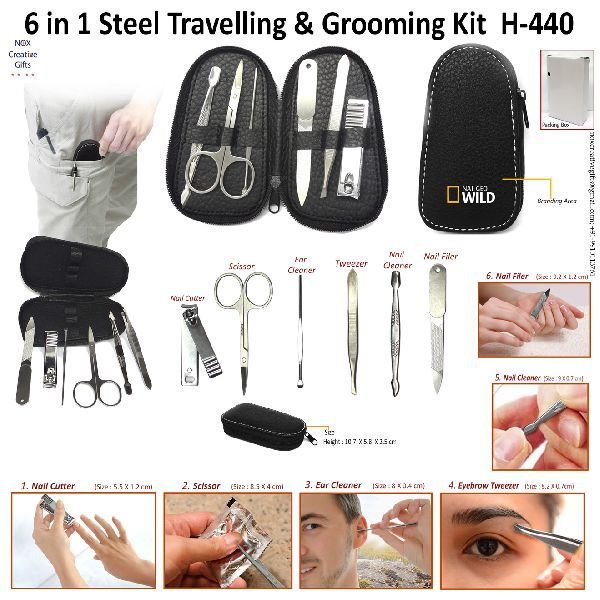 H-440 6in 1 Steel Travelling Grooming Kit
