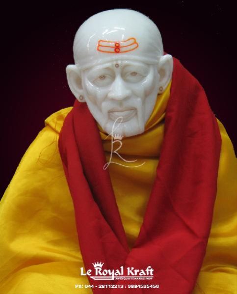 White Marble Saibaba Statue 01