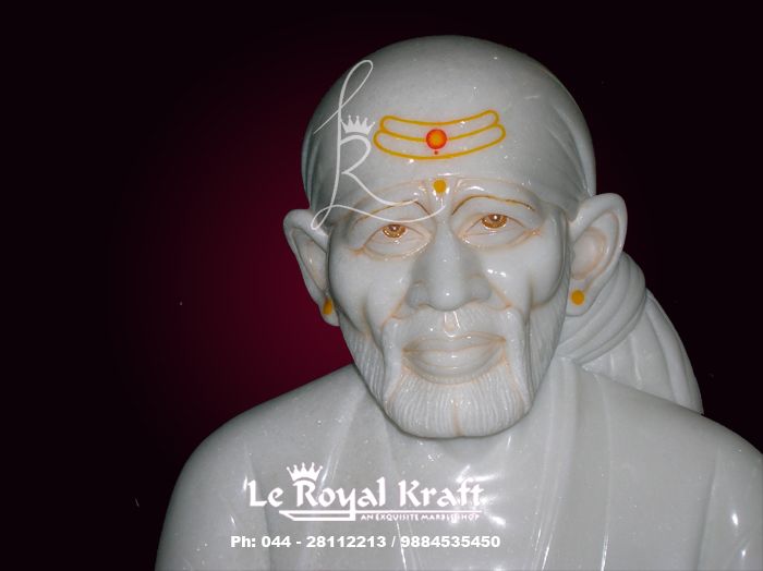 White Marble Saibaba Statue 02