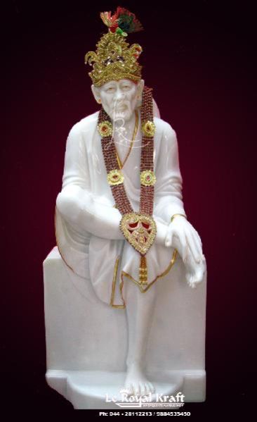 White Marble Saibaba Statue 03