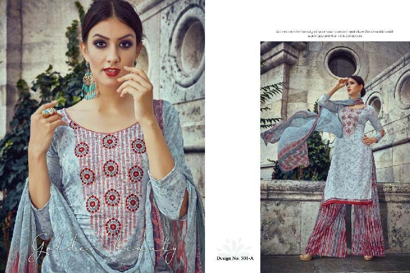 Glaze Cotton Palazzo Suit Material (501 A)