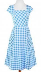 Blue Square Style One Piece Dress