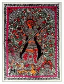 Durga Mata Madhubani Painting