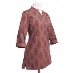 Sleeve Block Chunk Design On Brown Kurti