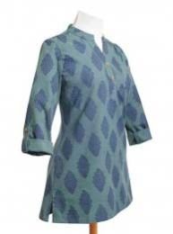 Sleeve Block Chunk Design On Light Blue Kurti