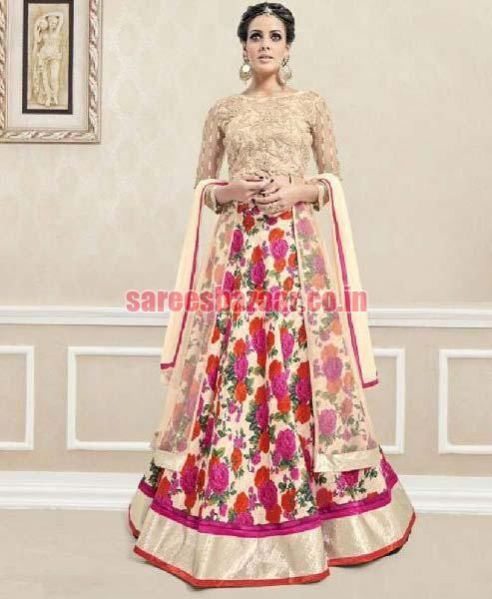 Unstitched Synthetic Anarkali Suit 02