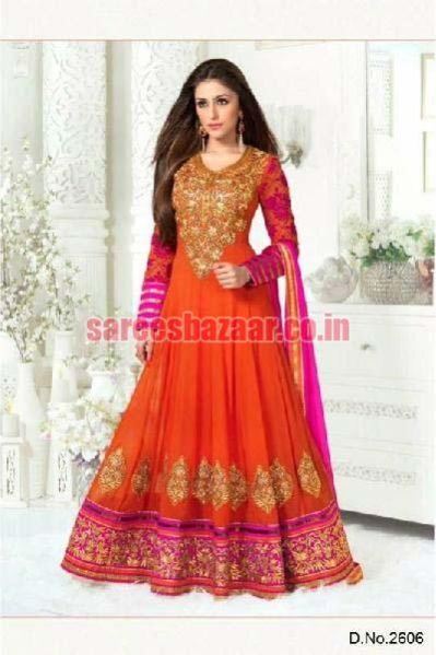 Unstitched Cotton Anarkali Suit 03