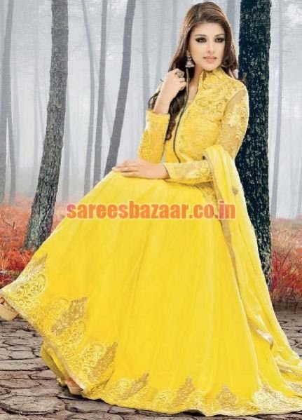 Unstitched Synthetic Anarkali Suit 05