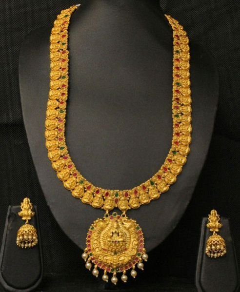 Matte Finish Temple Necklace Set 01